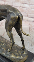 Load image into Gallery viewer, Greyhound Dog Bronze Metal Statue Sculpture Figure on Marble Base by Fremiet