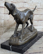 Hunting Dog Wolfhound Bronze Marble Statue Bookend Sculpture Artwork Gift Sale