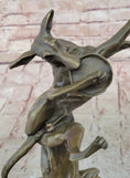 Load image into Gallery viewer, Puppy Dog Catching Frisbee Bronze Sculpture Statue Decor Original Art by Milo