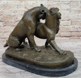 Load image into Gallery viewer, Charles Valton - Preludes to Love - Bronze Sculpture of Two Tigers on Marble Base