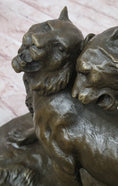 Load image into Gallery viewer, Charles Valton - Preludes to Love - Bronze Sculpture of Two Tigers on Marble Base