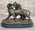 Load image into Gallery viewer, Charles Valton - Preludes to Love - Bronze Sculpture of Two Tigers on Marble Base