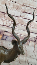Load image into Gallery viewer, Kudu Antelope Gazelle African Deer Bronze Sculpture Statue Figure on Marble base