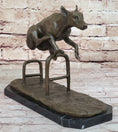 Load image into Gallery viewer, Dog Jumping Hurdle Bronze Sculpture Show Competition Trophy Original Art