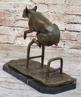 Load image into Gallery viewer, Dog Jumping Hurdle Bronze Sculpture Show Competition Trophy Original Art