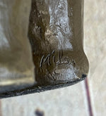 Bronze Sculpture Black Grizzly Bear Mother Cubs Animal Figurine Hand Made Statue