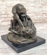 Bronze Sculpture Statue of a Gorilla vs. Lion by Clovis Edmon Masson