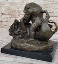 Load image into Gallery viewer, Bronze Sculpture Statue of a Gorilla vs. Lion by Clovis Edmon Masson