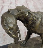 Hot Cast Bronze Golden Retriever Hunting Dog w/ Quail Statue Sculpture Art Decor