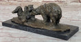 Load image into Gallery viewer, Two Playful Bears Bronze Sculpture Statue Bear Figure on Marble Base by Milo