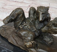 Load image into Gallery viewer, Two Playful Bears Bronze Sculpture Statue Bear Figure on Marble Base by Milo