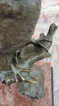 Load image into Gallery viewer, Milo Watchful Owl on Branch – Intricately Detailed Bronze Sculpture with Marble Base