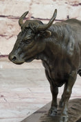 Load image into Gallery viewer, Bronze Bull Cow Cattle Sculpture Statue Figure on Marble Base by Milo