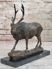 Signed Milo Male Deer Stag Buck Wildlife Bronze Sculpture Statue Figurine Art
