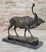 Signed Milo Male Deer Stag Buck Wildlife Bronze Sculpture Statue Figurine Art