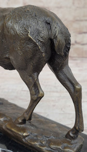 Signed Milo Male Deer Stag Buck Wildlife Bronze Sculpture Statue Figurine Art