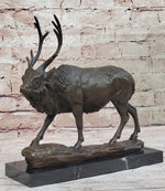 Signed Milo Male Deer Stag Buck Wildlife Bronze Sculpture Statue Figurine Art