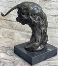 Load image into Gallery viewer, Pouncing Cougar Mountain Lion Cat Bronze Statue Sculpture Figure 11.5" x 12"
