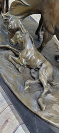 Load image into Gallery viewer, HORSES HARMONY STALLION BRONZE SCULPTURE STATUE HOT CAST MARBLE BASE FIGURINE SA