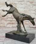 Load image into Gallery viewer, Jumping Wild Horse Mustang Stallion Bronze Sculpture Statue on Marble Base