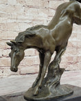 Load image into Gallery viewer, Jumping Wild Horse Mustang Stallion Bronze Sculpture Statue on Marble Base