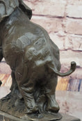 Load image into Gallery viewer, Elephant Standing on Hind Legs Bronze Figure Statue Sculpture Signed Art on Marble Base