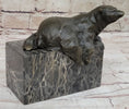 Load image into Gallery viewer, Art Deco Hot Cast Polar Bear Bookend Bookends Bronze Sculpture Statue Figurine