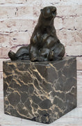 Load image into Gallery viewer, Art Deco Stylish Polar Bear Bronze Sculpture Marble Base Figurine Figure Hotcast