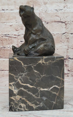 Art Deco Stylish Polar Bear Bronze Sculpture Marble Base Figurine Figure Hotcast
