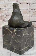 Art Deco Stylish Polar Bear Bronze Sculpture Marble Base Figurine Figure Hotcast