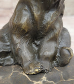 Art Deco Stylish Polar Bear Bronze Sculpture Marble Base Figurine Figure Hotcast
