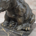 Load image into Gallery viewer, Signed Milo African Rhinoceros Rhino Bronze Figurine Sculpture Statue on Marble Base