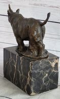 Load image into Gallery viewer, Rhinoceros Rhino Bronze Metal Sculpture Statue Bookend Figure Marble Base