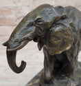 Load image into Gallery viewer, Miniature Elephant Bronze Metal Figurine Sculpture on Marble Base Signed Original
