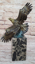 Load image into Gallery viewer, Art Deco Multi Color Patina American Bald Eagle Classic Bronze Statue Artwork
