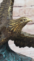 Load image into Gallery viewer, Art Deco Multi Color Patina American Bald Eagle Classic Bronze Statue Artwork