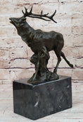 Load image into Gallery viewer, Signed Original Male Elk Mountain Deer Caribou Hunter Bronze Sculpture Art Decor