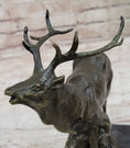 Load image into Gallery viewer, Signed Original Male Elk Mountain Deer Caribou Hunter Bronze Sculpture Art Decor