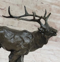 Load image into Gallery viewer, Signed Original Male Elk Mountain Deer Caribou Hunter Bronze Sculpture Art Decor
