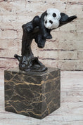 Load image into Gallery viewer, Bronze Panda Bear Sculpture on Marble Base – Unique Wildlife Art Décor by Milo