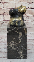 Load image into Gallery viewer, Real Bronze Panda Bear Bronze Figurine Sculpture on Marble Base by Milo