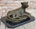 Load image into Gallery viewer, Art Deco Large Female African Wildlife Lion Bronze Sculpture Marble Statue Decor - Southlake Paws