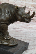 Load image into Gallery viewer, Rhinoceros Rhino Safari Wildlife Bronze Sculpture Statue Original Signed Art