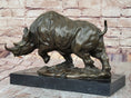 Load image into Gallery viewer, Hot Cast Bronze Rhinoceros Rhino Sculpture Statue Figure on Marble Base