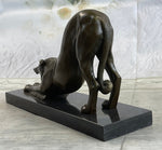Greyhound or Saluki Racing Dog Bronze Statue Sculpture Figure on Marble Base 6