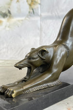 Greyhound or Saluki Racing Dog Bronze Statue Sculpture Figure on Marble Base 6