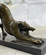 Greyhound or Saluki Racing Dog Bronze Statue Sculpture Figure on Marble Base 6