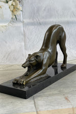 Greyhound or Saluki Racing Dog Bronze Statue Sculpture Figure on Marble Base 6