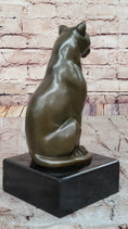 Load image into Gallery viewer, Panther Puma Cougar Cat Bronze Sculpture Statue Figure on Marble Base