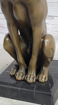 Load image into Gallery viewer, Greyhound Guardian Dog Bronze Metal Statue Sculpture Signed on Marble Base